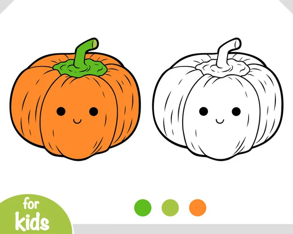 Libro Para Colorear Para Niños Personaje Calabaza Halloween — Vector de stock