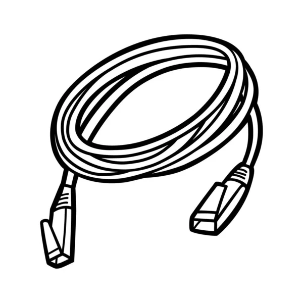 Libro Para Colorear Para Niños Cable Conexión — Vector de stock