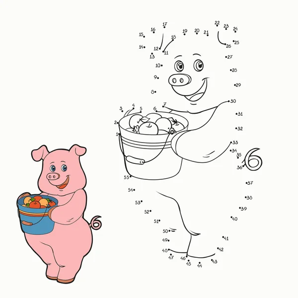 숫자 놀이 (돼지) — 스톡 벡터