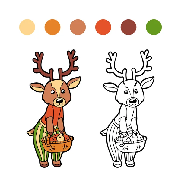 Livre à colorier (cerf ) — Image vectorielle