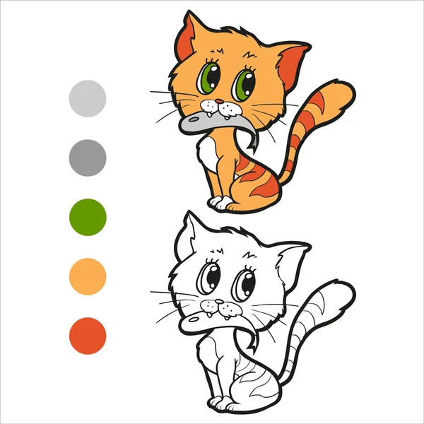 Libro para colorear (gato ) — Vector de stock