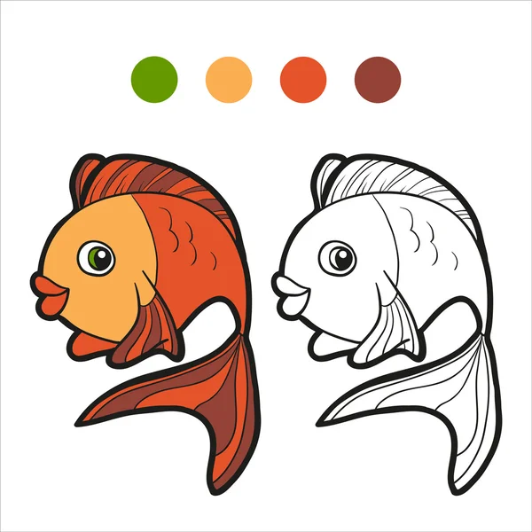 Livre à colorier (poisson ) — Image vectorielle