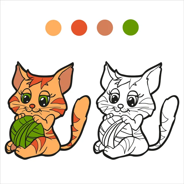 Livro para colorir (gato ) — Vetor de Stock