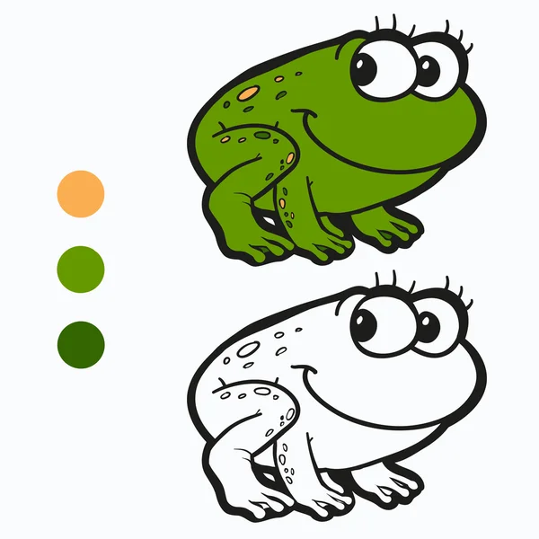 着色书 （青蛙) — 图库矢量图片