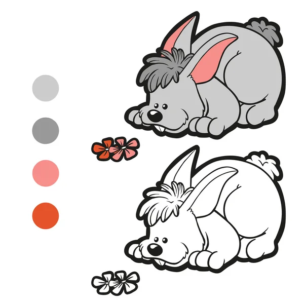 Livre à colorier (lapin ) — Image vectorielle