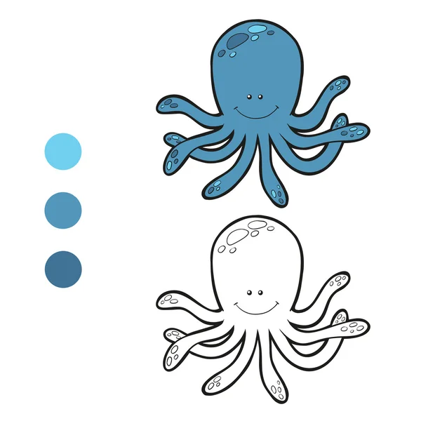 Kleurboek (octopus) — Stockvector