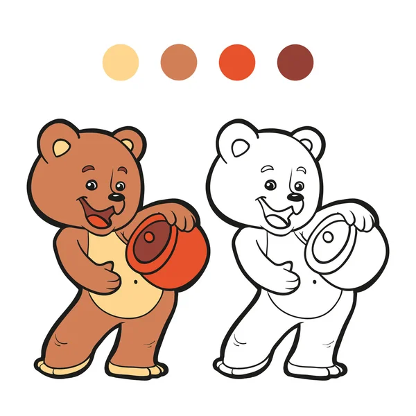 Раскраска (медведь) ) — стоковый вектор