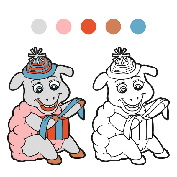Libro para colorear (oveja ) — Archivo Imágenes Vectoriales