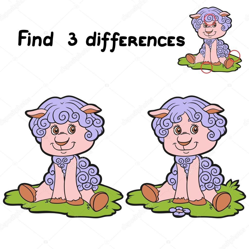 Find 3 differences (sheep)