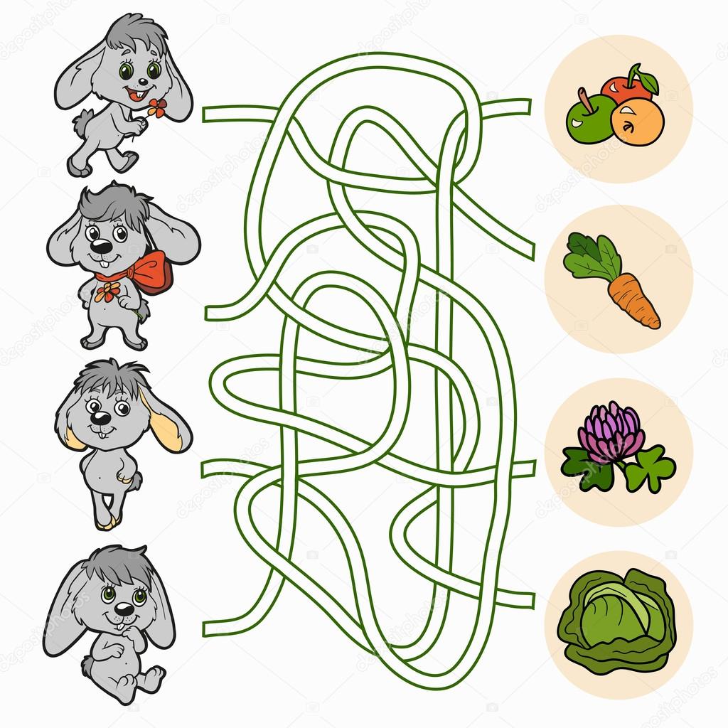 Maze game for children (rabbits)