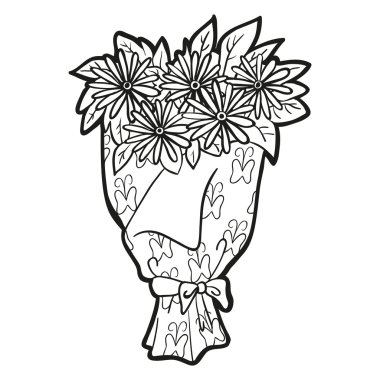 Boyama kitabı (çiçek buketi)