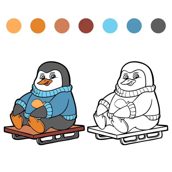 रंगीत पुस्तक (पेंग्विन ) — स्टॉक व्हेक्टर