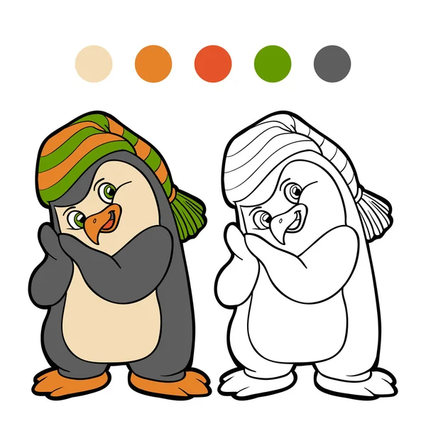 Coloring book (penguin) — Stock Vector