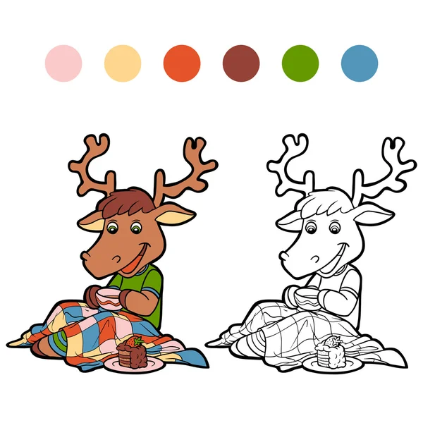 색칠 공부 (사슴) — 스톡 벡터
