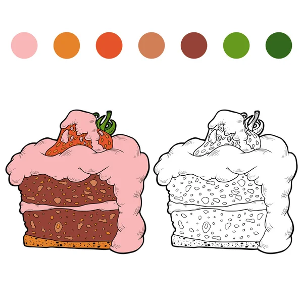 Раскраска (торт) ) — стоковый вектор