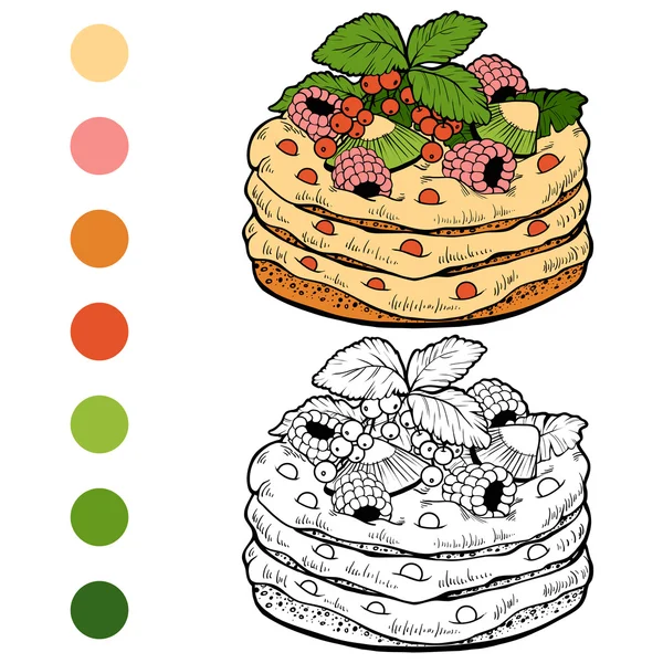 Malbuch (Törtchen, Kuchen) — Stockvektor