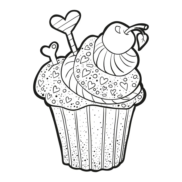 Livre à colorier (cupcake ) — Image vectorielle