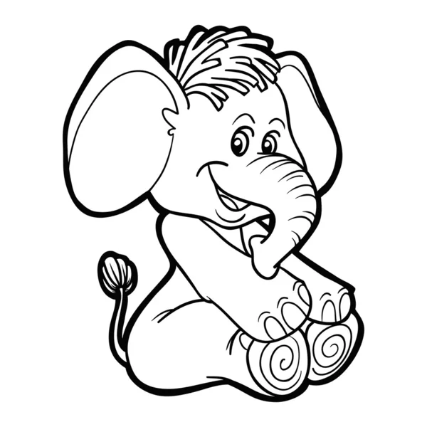 Coloring book (elephant) — Stock Vector