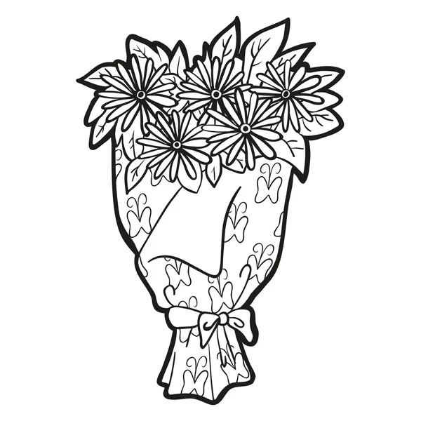 Livre à colorier (bouquet floral) ) — Image vectorielle