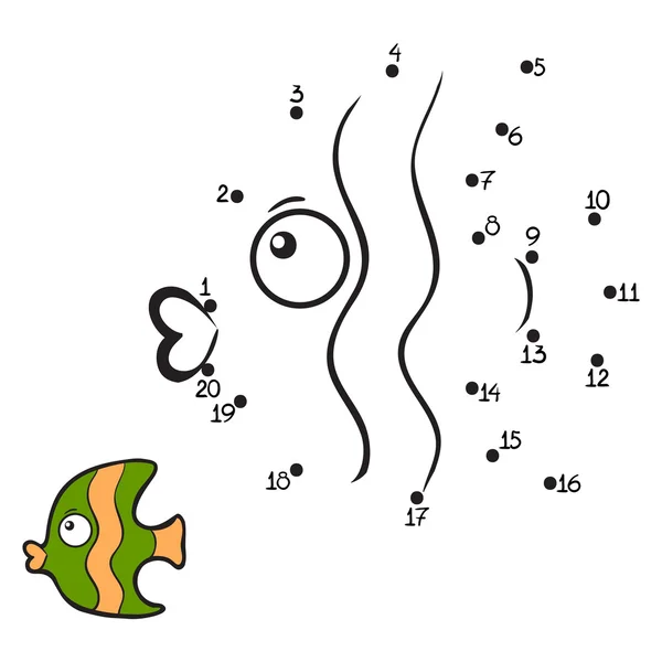 Zahlenspiel (Fisch) — Stockvektor