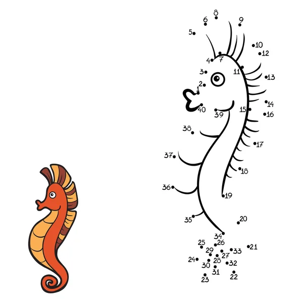 Numbers game (sea horse) — Stock Vector