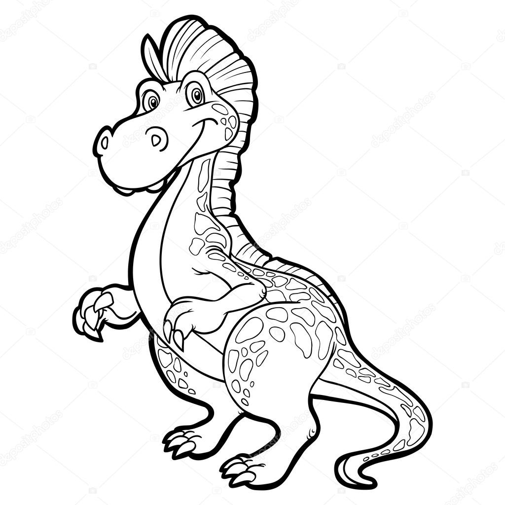 Coloring book dino — Vecteur par ksenya savva