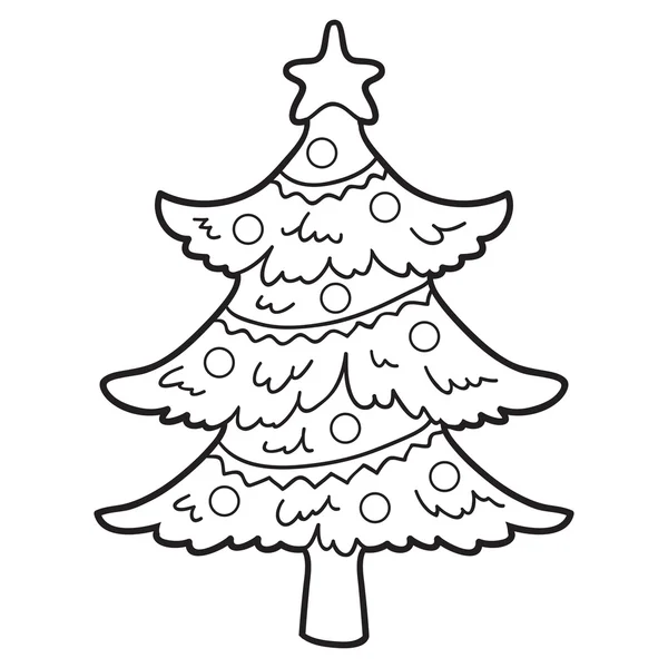 Coloring book (christmas tree) — Stock Vector