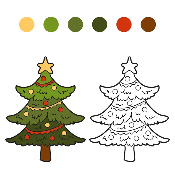 Livre à colorier (arbre de Noël) ) — Image vectorielle