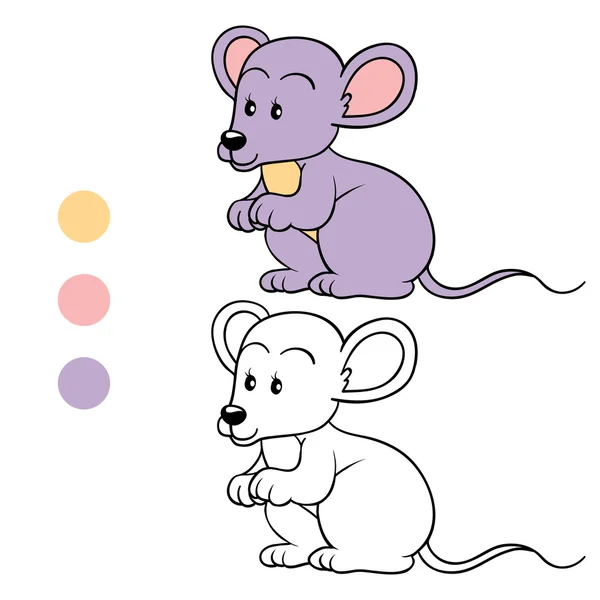 Livre à colorier (souris) ) — Image vectorielle