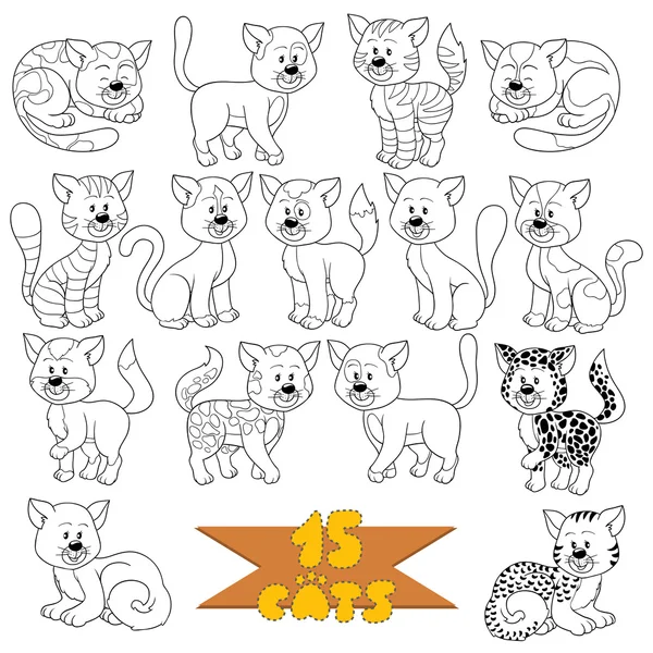 Set of various cute cats — Wektor stockowy