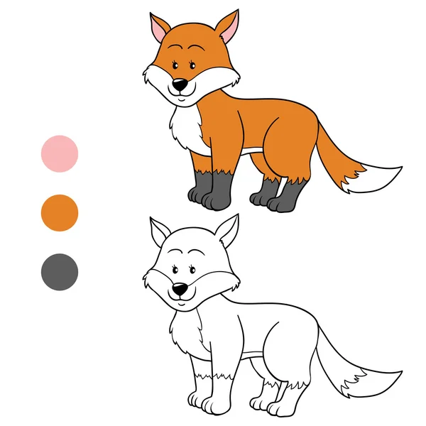 Zorrito para colorear imágenes de stock de arte vectorial | Depositphotos