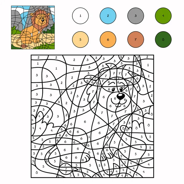 颜色数量 (狮子) — 图库矢量图片