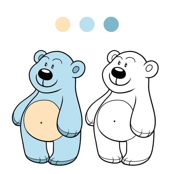 Coloring book (polar bear) — Stock Vector