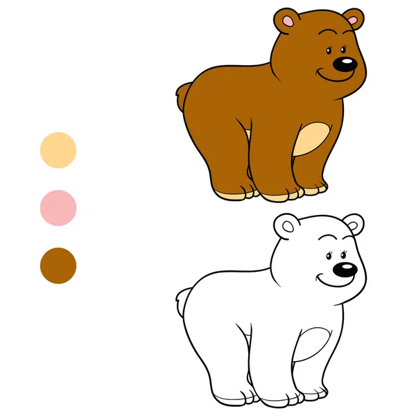 Coloring book (bear) — Stock Vector