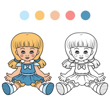 Coloring book (doll) clipart