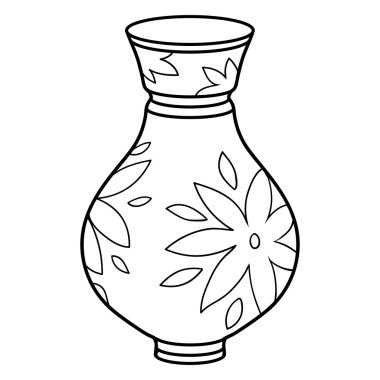 Coloring book (vase) clipart