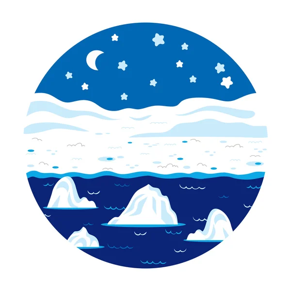 Endroits de cercle, petit paysage (nuit polaire hivernale ) — Image vectorielle