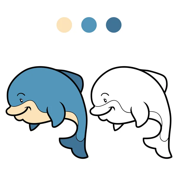 Omalovánky (delfín) — Stockový vektor
