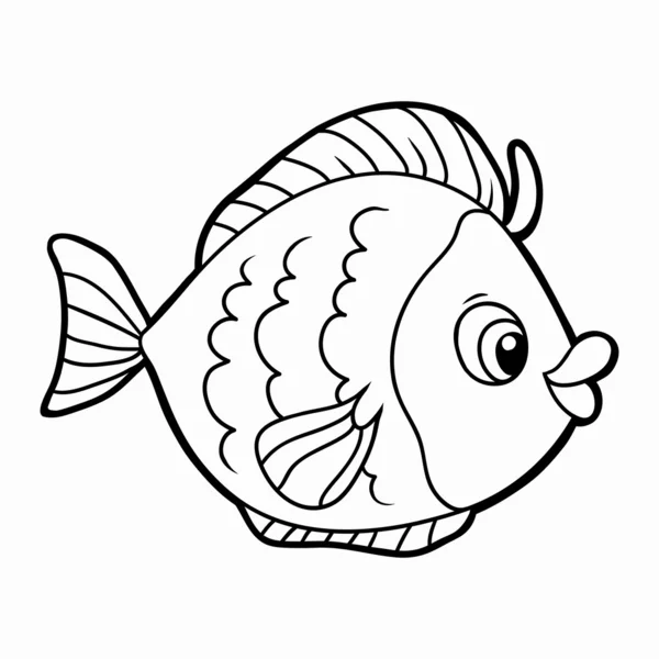 Coloring book (fish) — Stock Vector