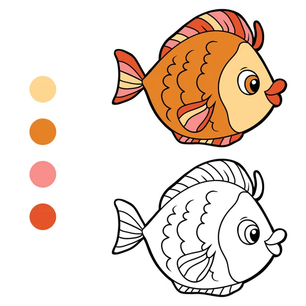 Livre à colorier (poisson ) — Image vectorielle