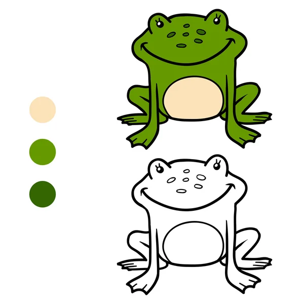 Målarbok (frog) — Stock vektor