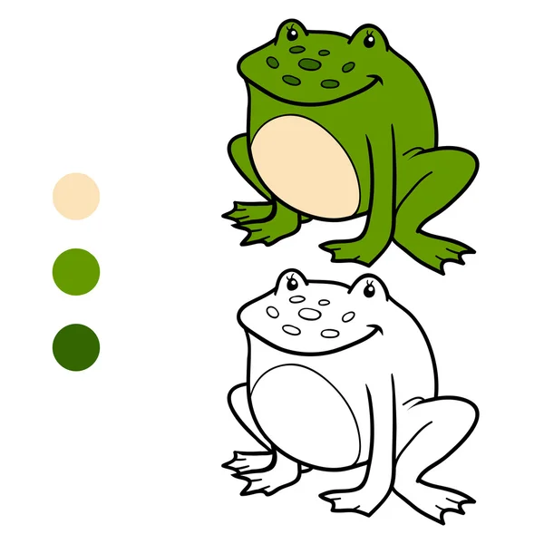 Coloring book (frog) — Stock Vector