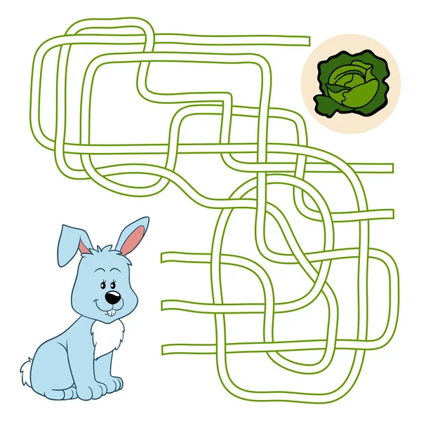 Labyrint spel (kanin) — Stock vektor