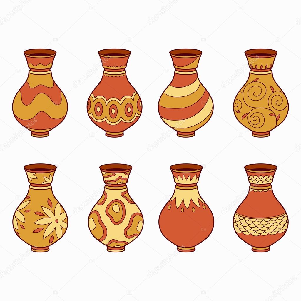 Set of vector elements (vases)