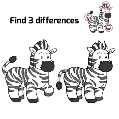 3 farkları (zebra bulun)