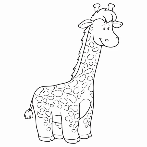 Coloring bokk (giraffe) — Stock Vector