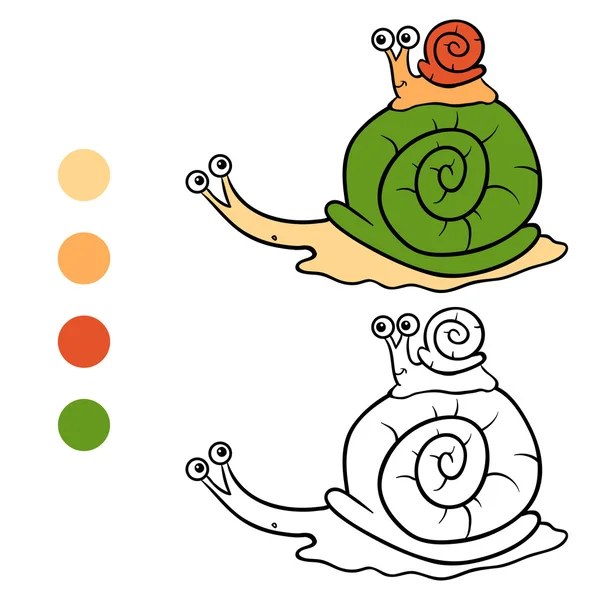 着色书 (蜗牛) — 图库矢量图片