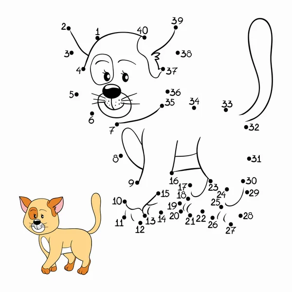 Getallen spel (kat) — Stockvector