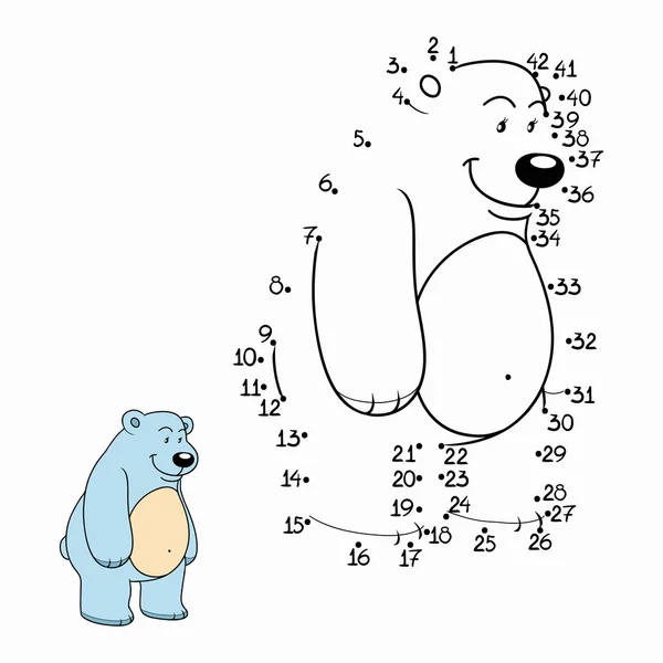 Numbers game (polar bear) — Stock Vector