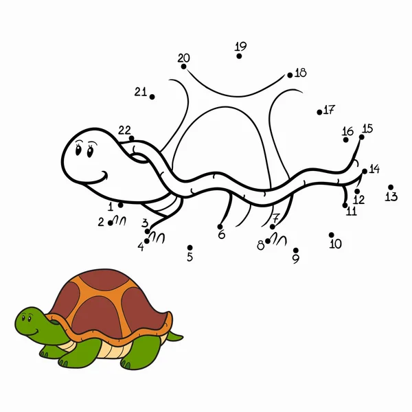 Jeu de chiffres (tortue ) — Image vectorielle